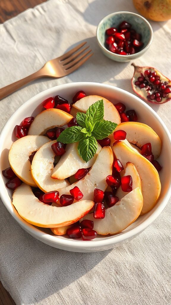 refreshing pear pomegranate salad