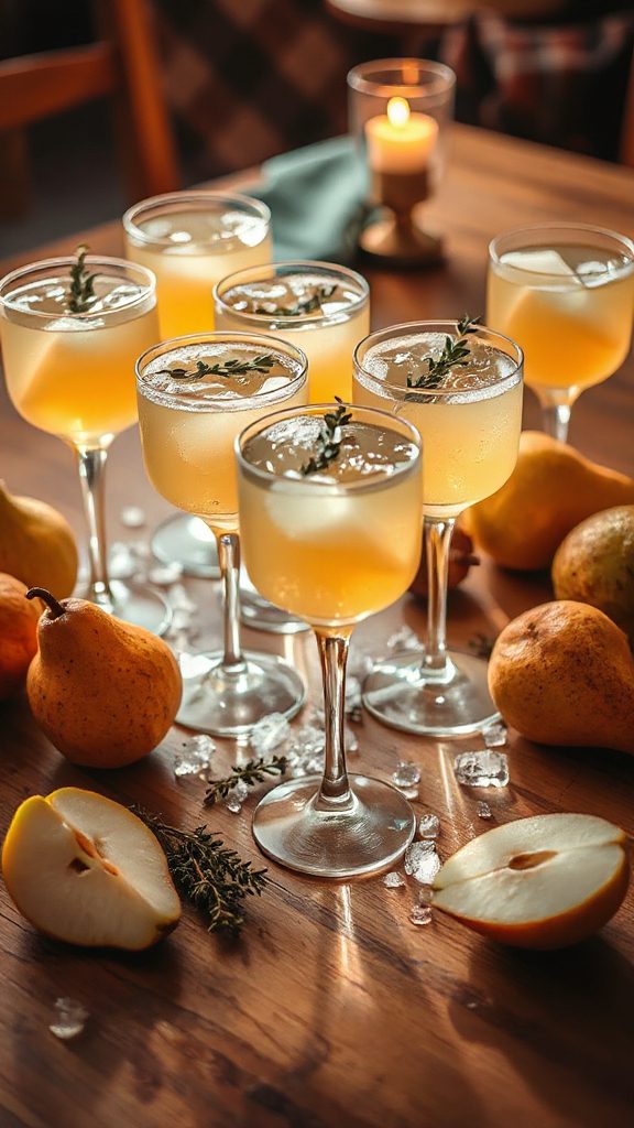 refreshing pear thyme cocktail