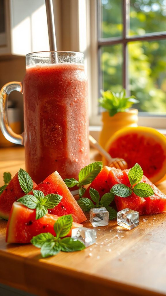 refreshing watermelon yogurt smoothie