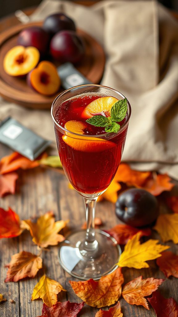 revitalizing autumn plum cocktail