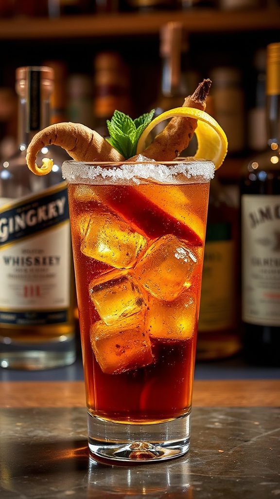 revitalizing ginger whiskey cocktail