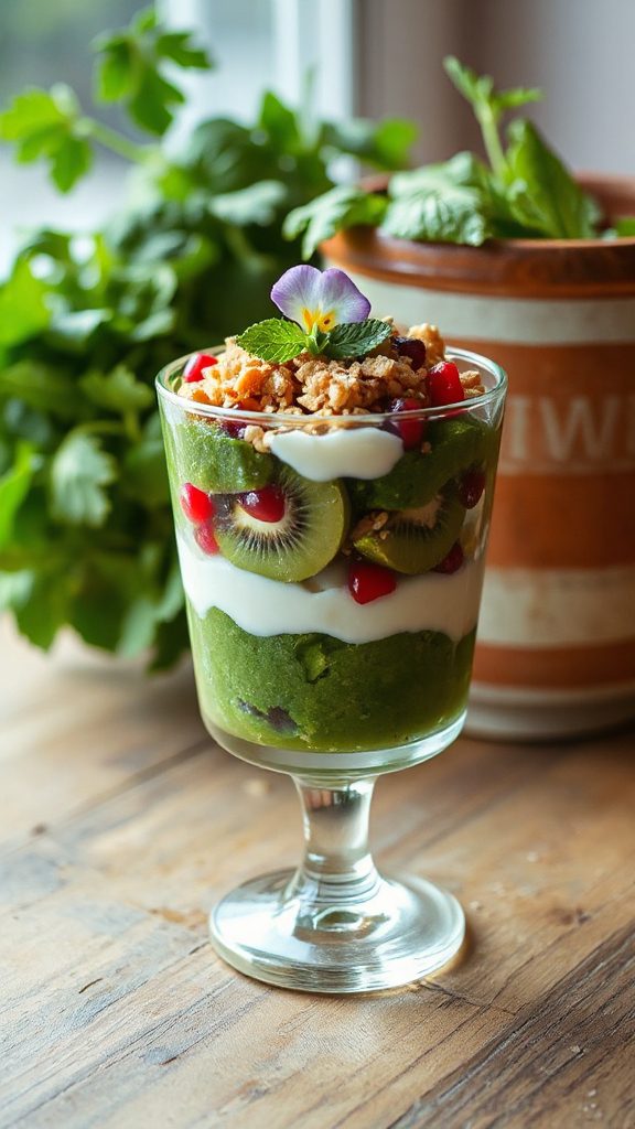 revitalizing green yogurt parfait