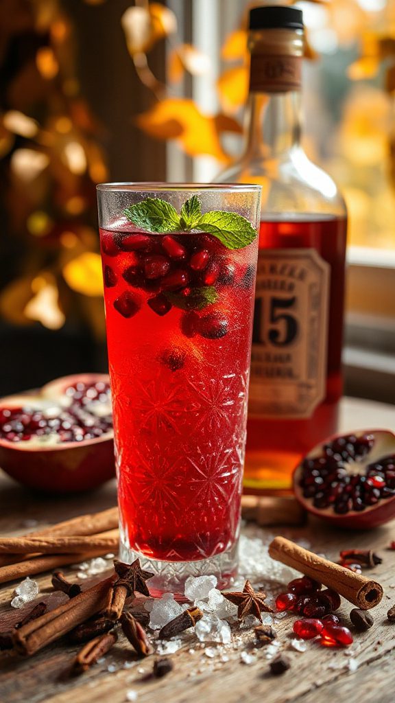 revitalizing pomegranate mint cocktail