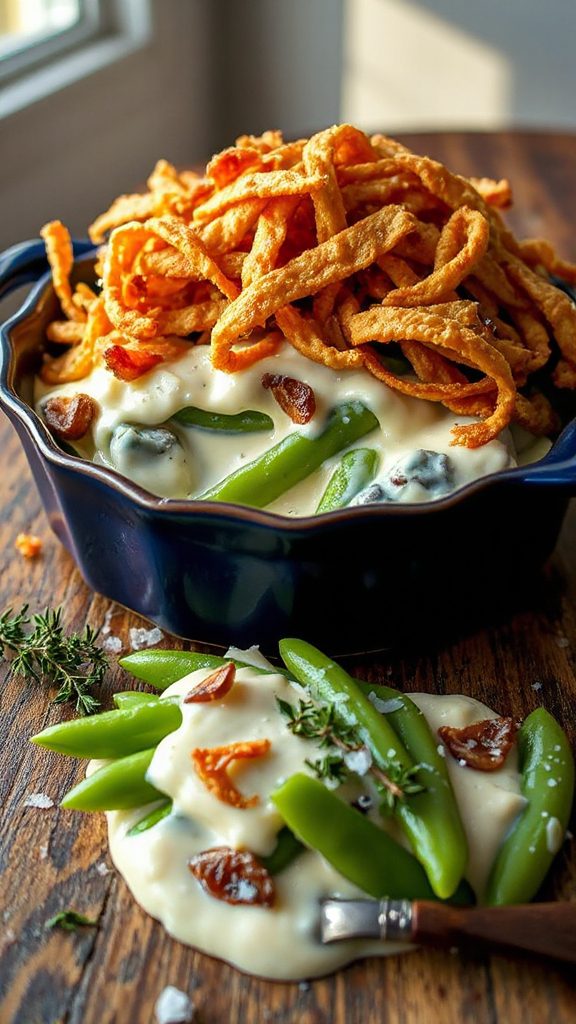 rich creamy green bean casserole