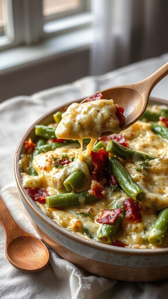 rich gruy re bacon green beans