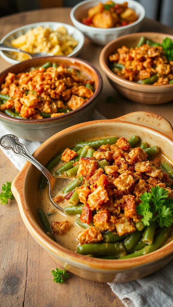 rich layered green bean casserole