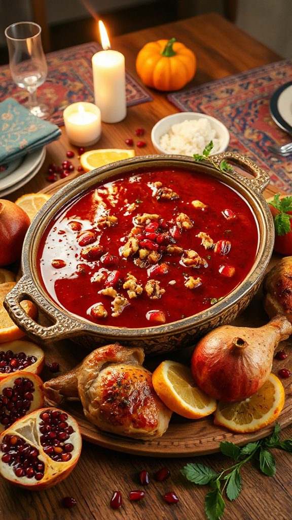 rich pomegranate walnut stew