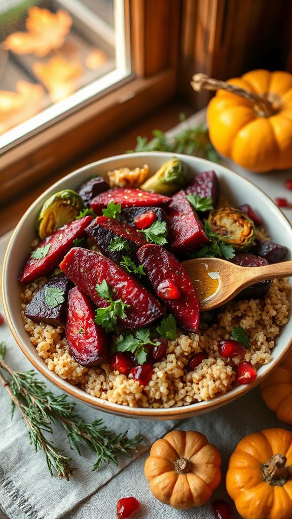 roasted beet quinoa bowl
