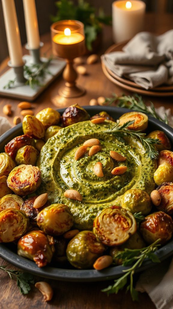 roasted brussels sprouts pesto roasted brussels sprouts pesto
