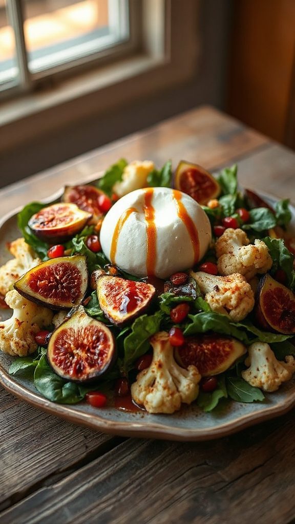 roasted cauliflower burrata salad