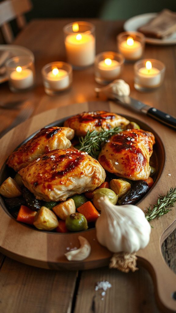 roasted garlic chicken thighs