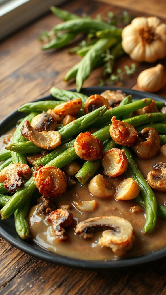 roasted garlic green bean casserole