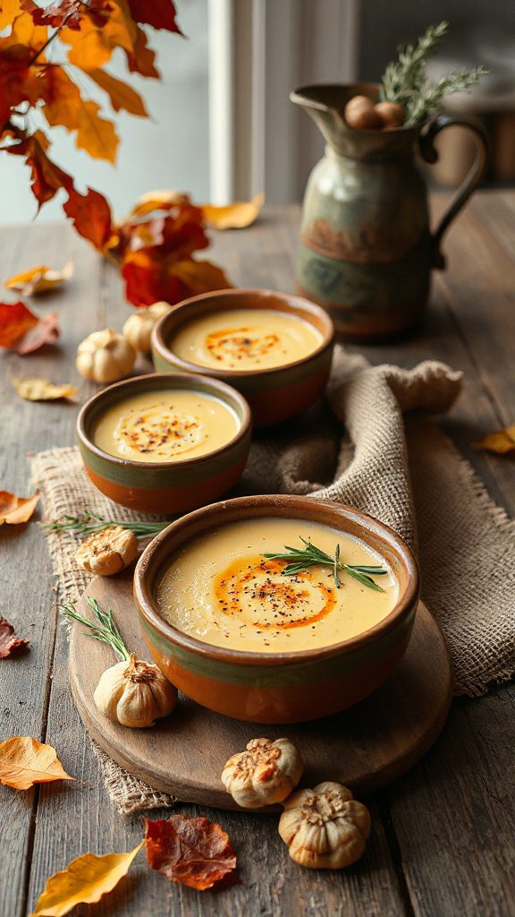 roasted garlic herb soup