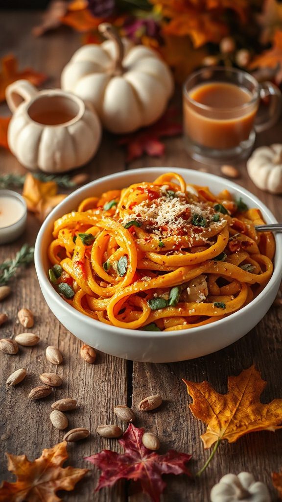 roasted garlic pumpkin pasta