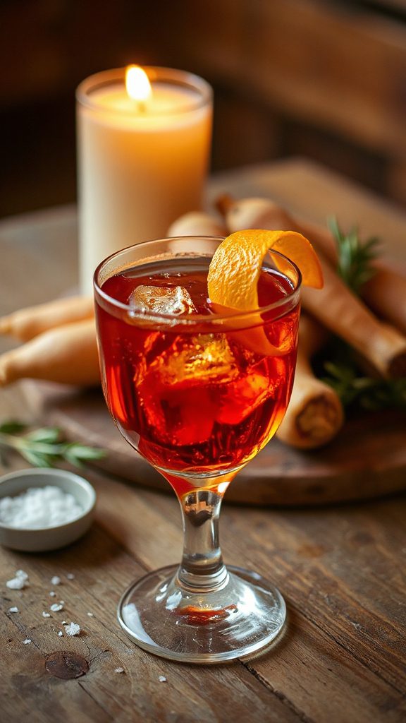 roasted parsnip negroni cocktail