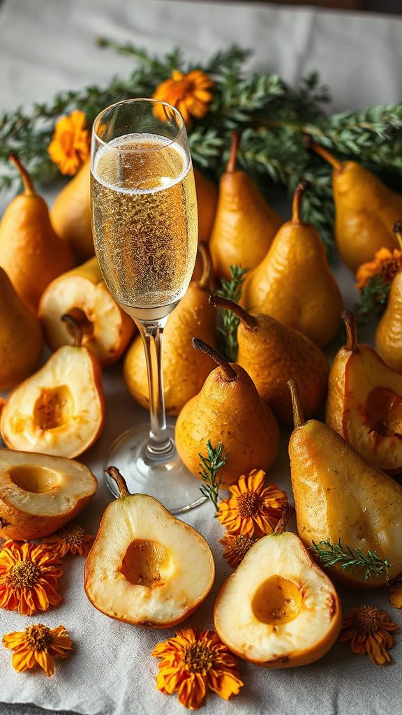 roasted pear champagne delight