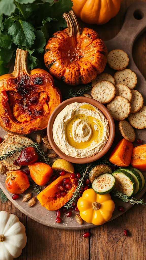 roasted pumpkin hummus platter roasted pumpkin hummus platter