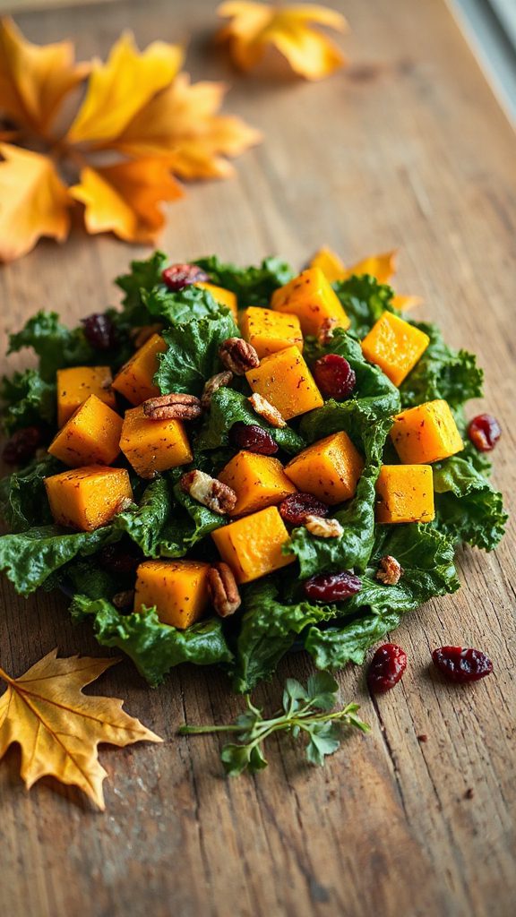 roasted squash kale salad