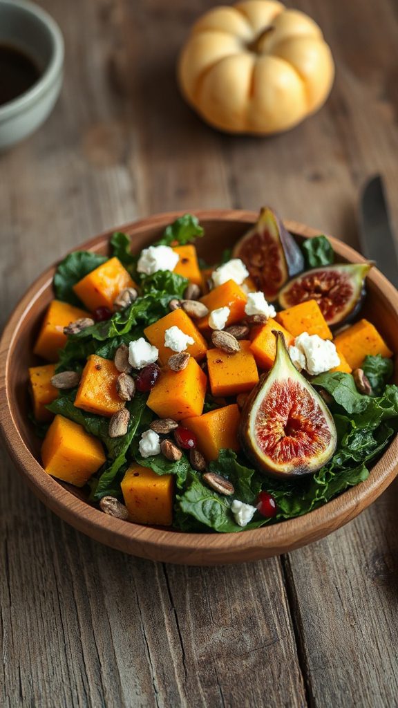 roasted squash kale salad