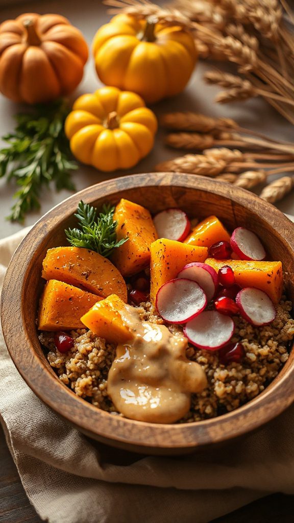 roasted squash quinoa bowl