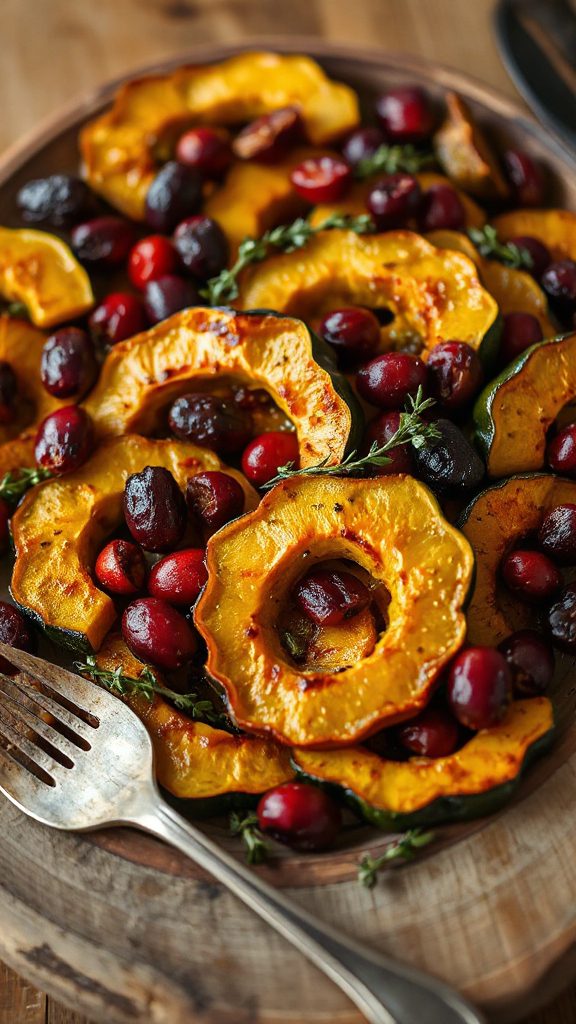 roasted squash with cranberries