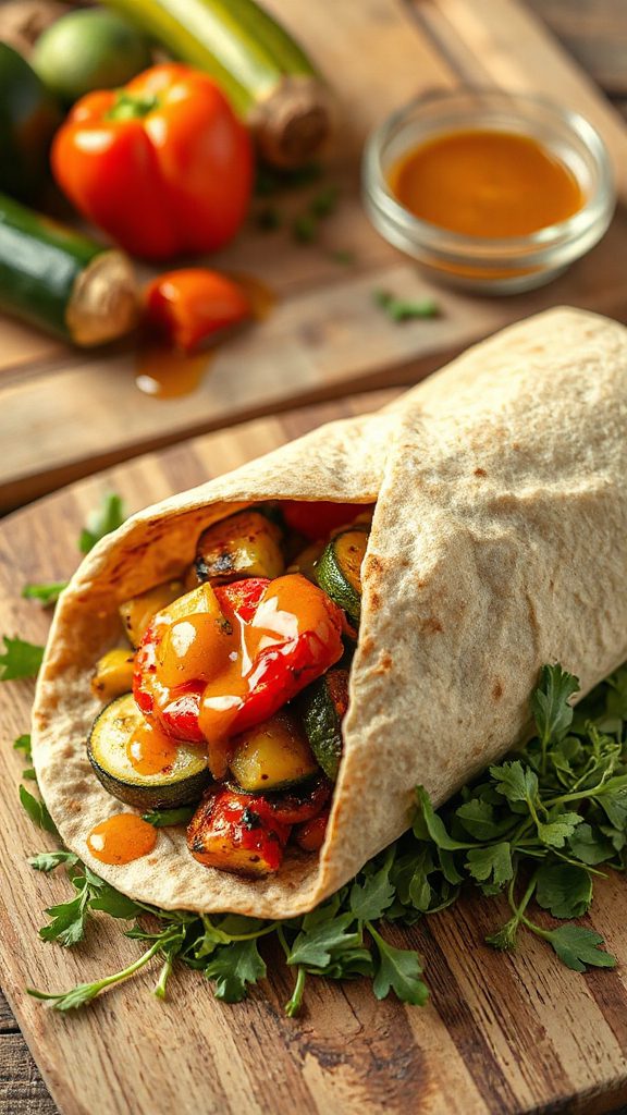 roasted veggie maple wrap