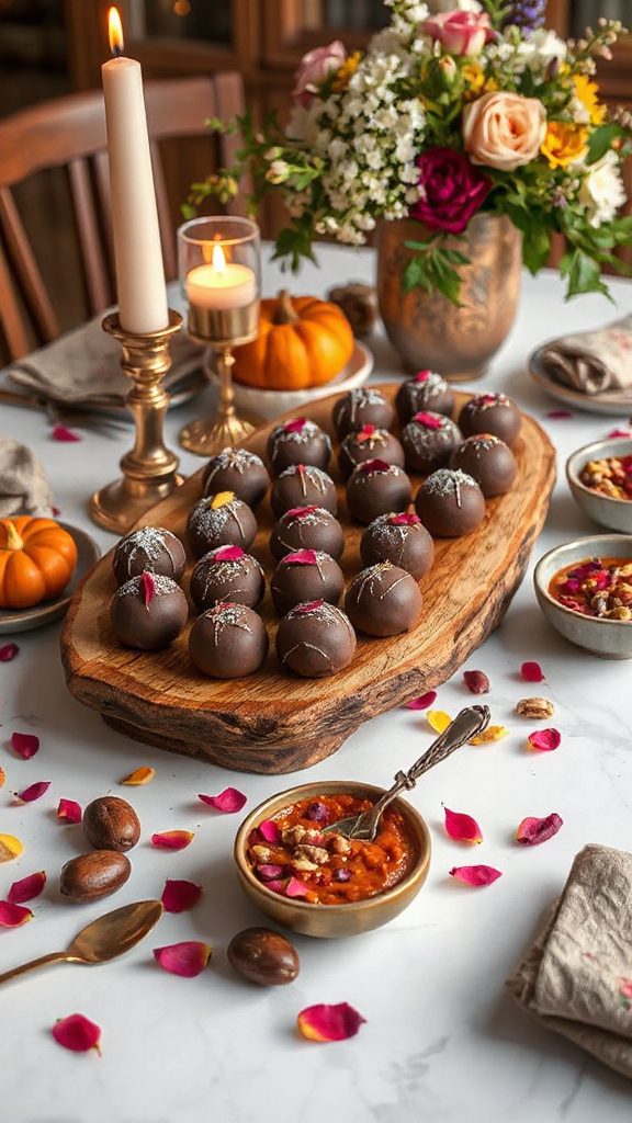 rose petal chocolate truffles