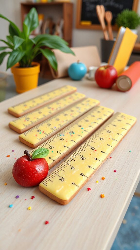 ruler shaped decorated cookies recipe