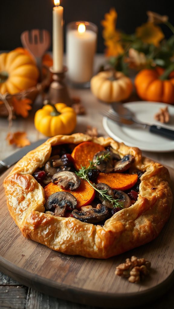 rustic autumn vegetable tart