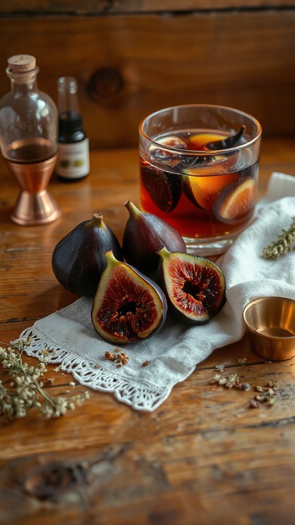rustic whiskey fig cocktail