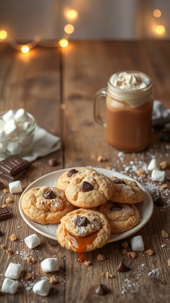 s mores caramel stuffed cookies