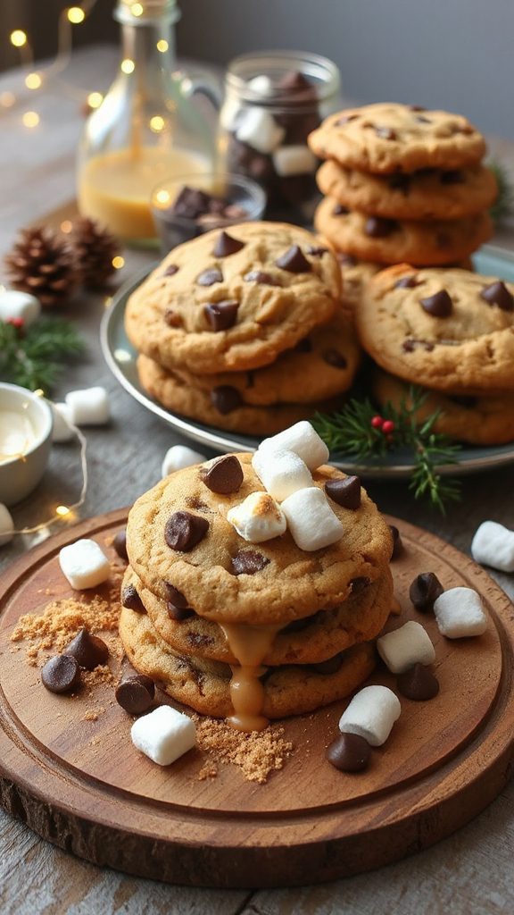 s mores inspired chocolate chip cookies