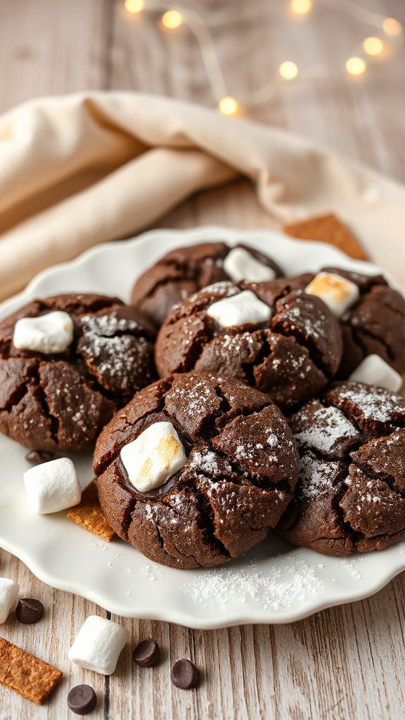 s mores inspired chocolate cookies