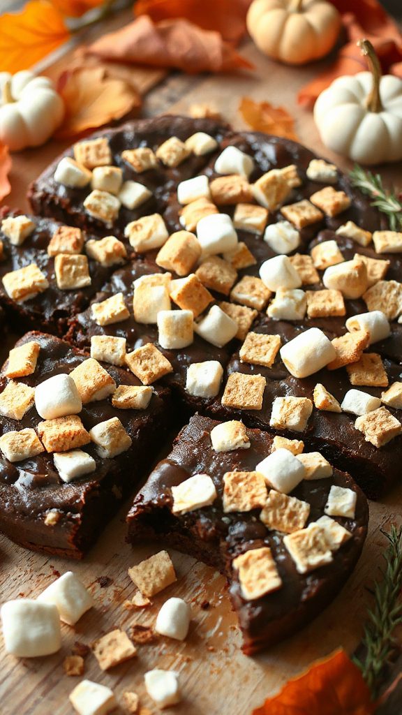 s mores sheet pan brownies