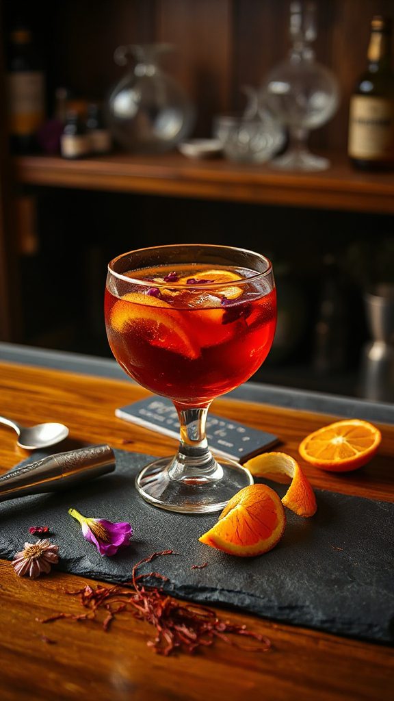 saffron infused classic cocktail