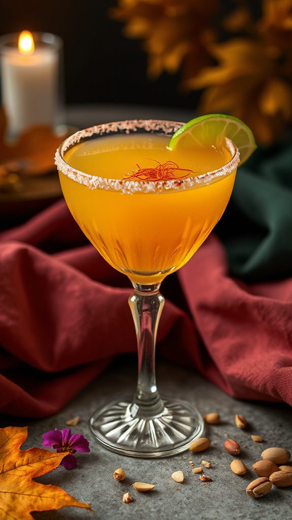 saffron infused tequila cocktail