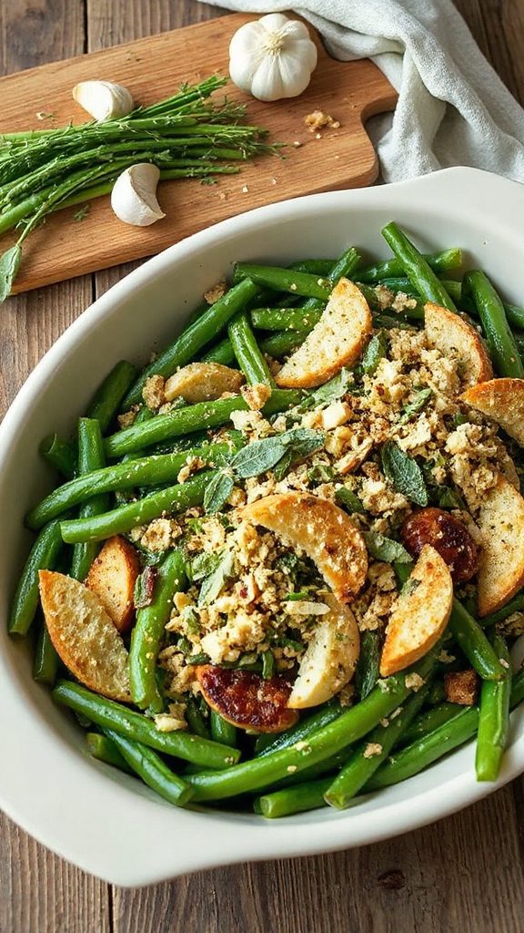 sage garlic green bean casserole