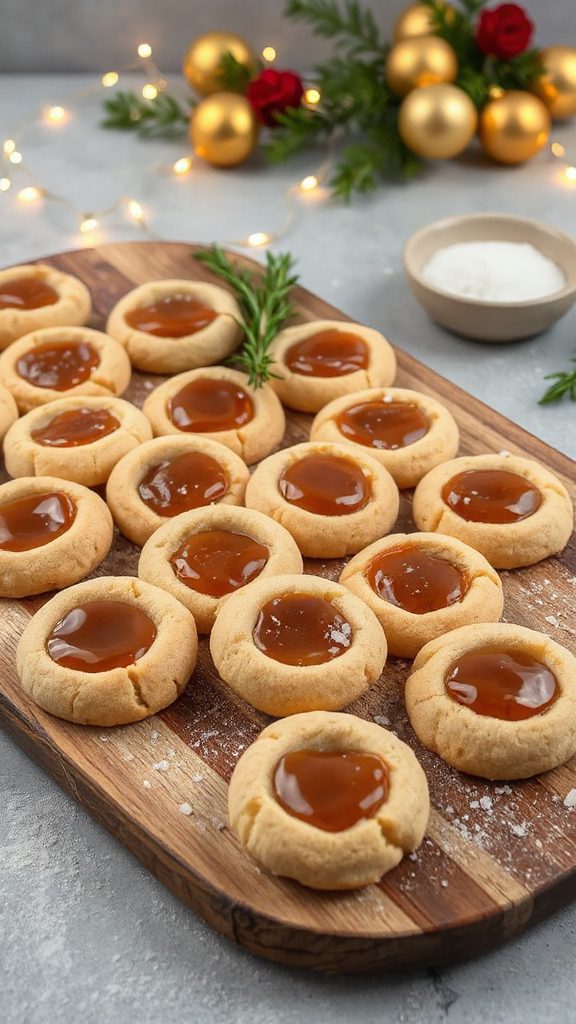 salted caramel thumbprint cookies
