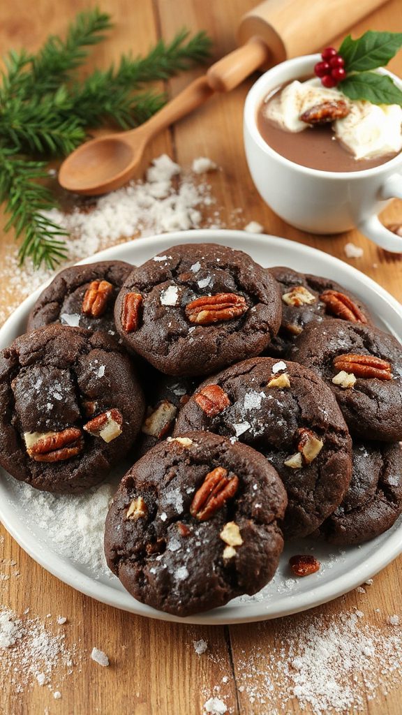 salted chocolate pecan cookies
