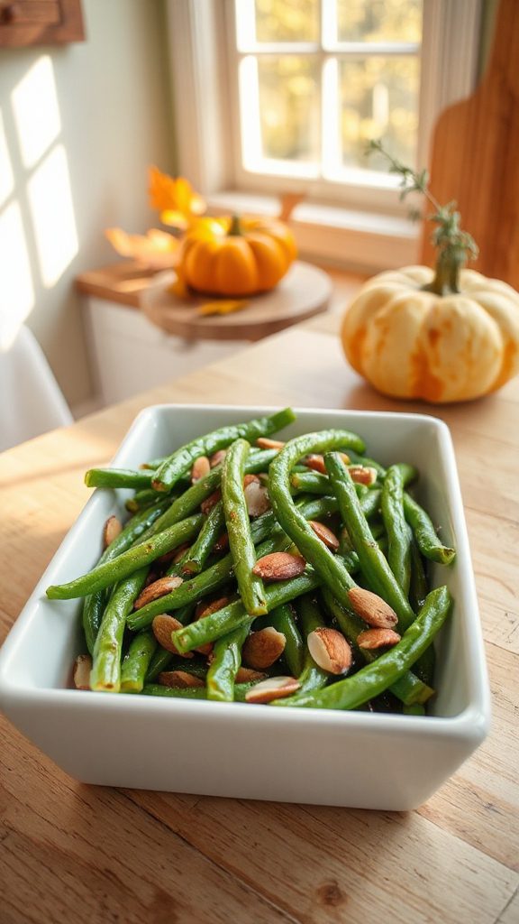 saut ed green beans almond dish