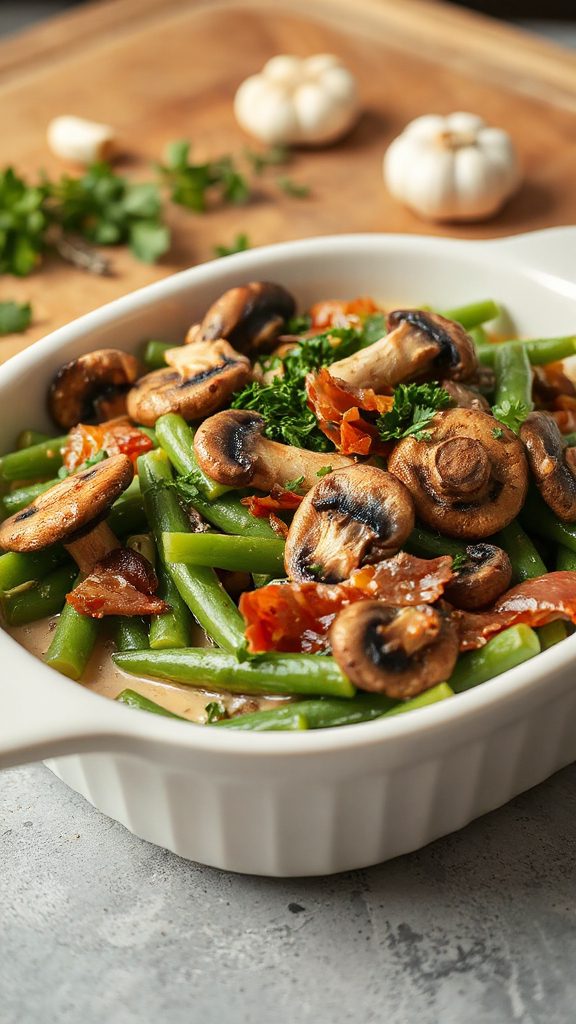 saut ed mushrooms enhance casserole