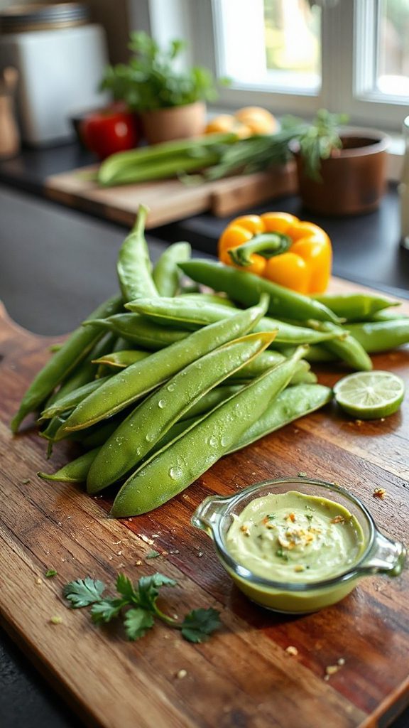 saut ed snap peas with garlic