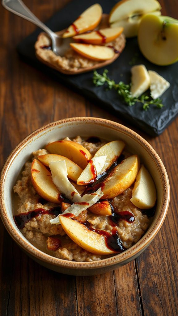 savory apple cheddar oatmeal