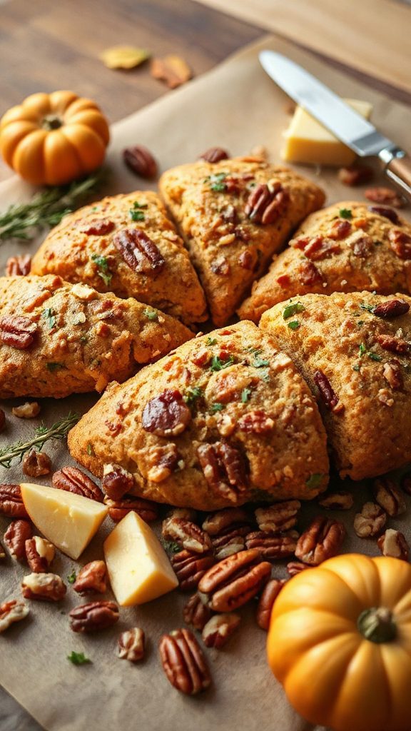 savory apple pecan scones