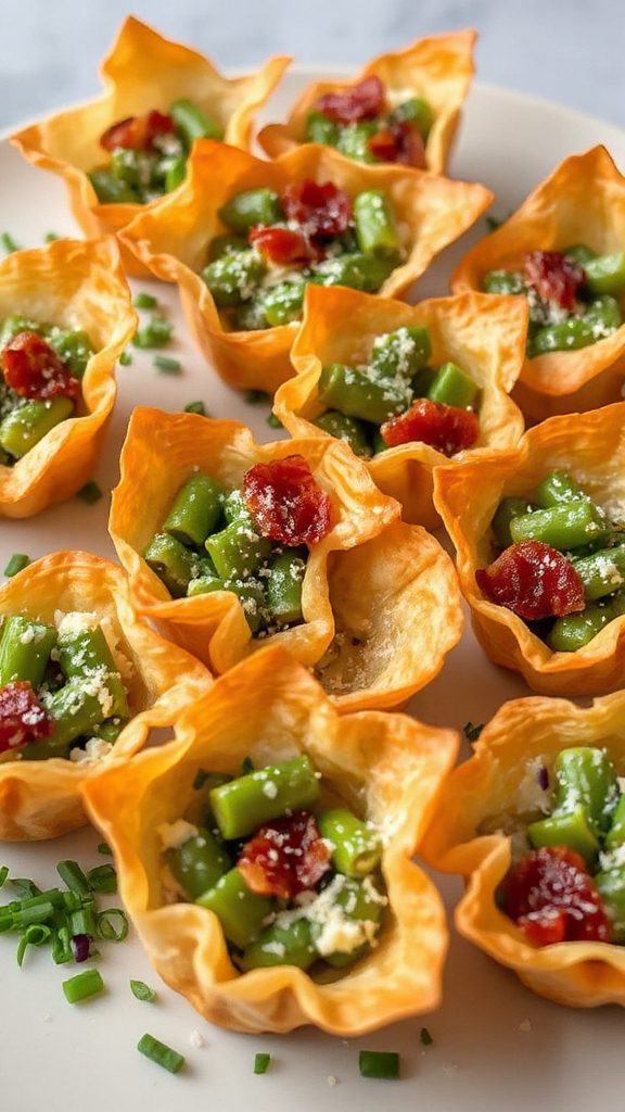 savory bacon green bean cups