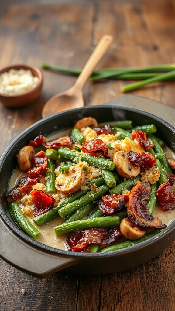 savory bacon mushroom casserole