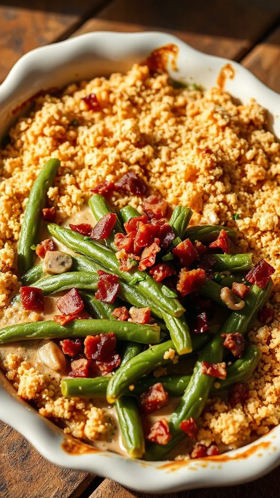 savory bacon mushroom casserole