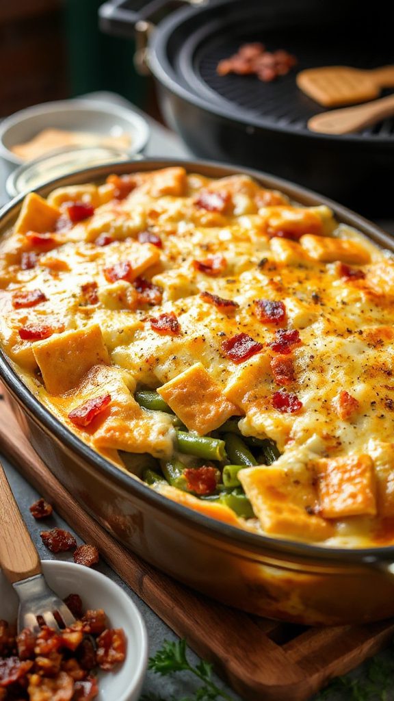 savory barbecue green bean casserole