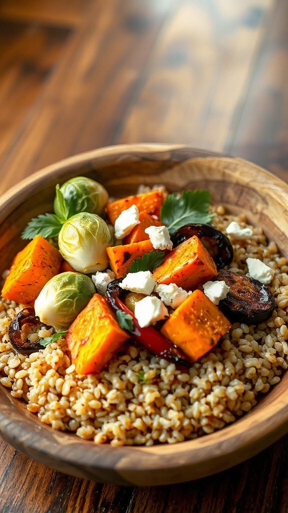 savory barley vegetable bowl