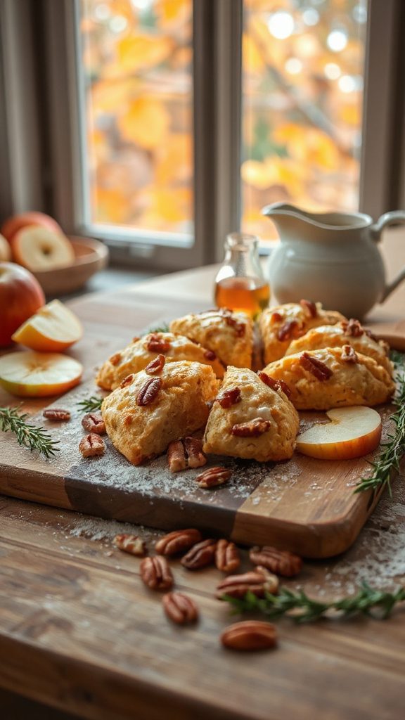 savory cheddar apple pecan scones